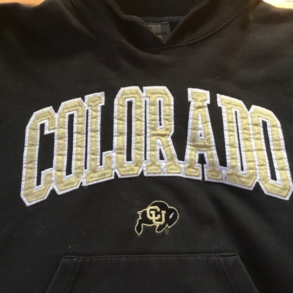 CU Buffs Black and Gold Hoodie, S Boulder CO Colorado University sweatshirt - Picture 2 of 13